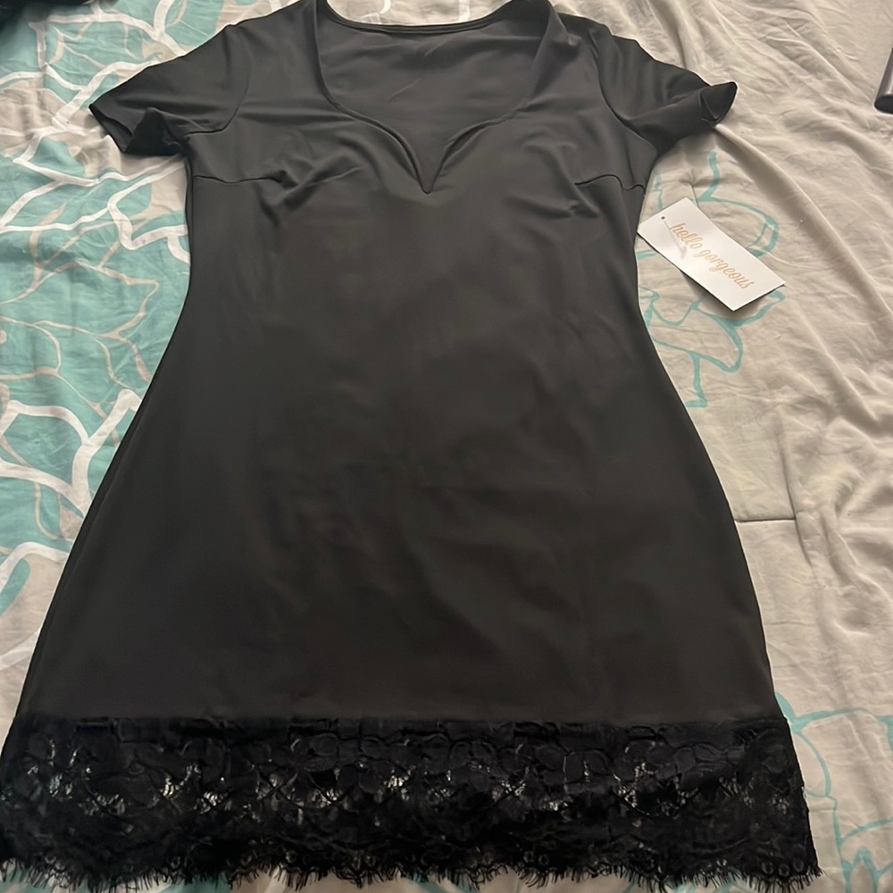 Black lace bottom dress